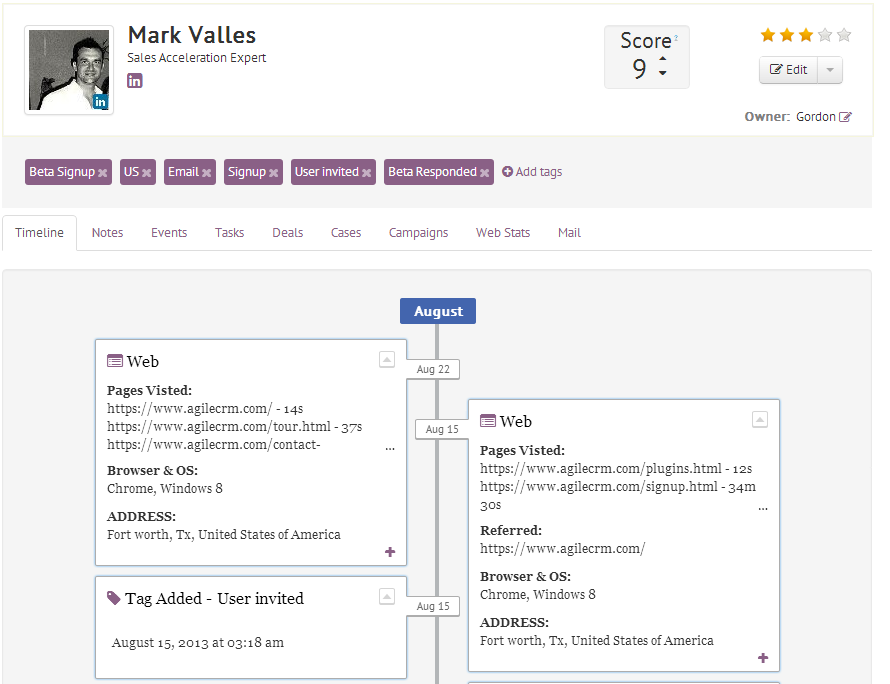 Agile CRM screen 4