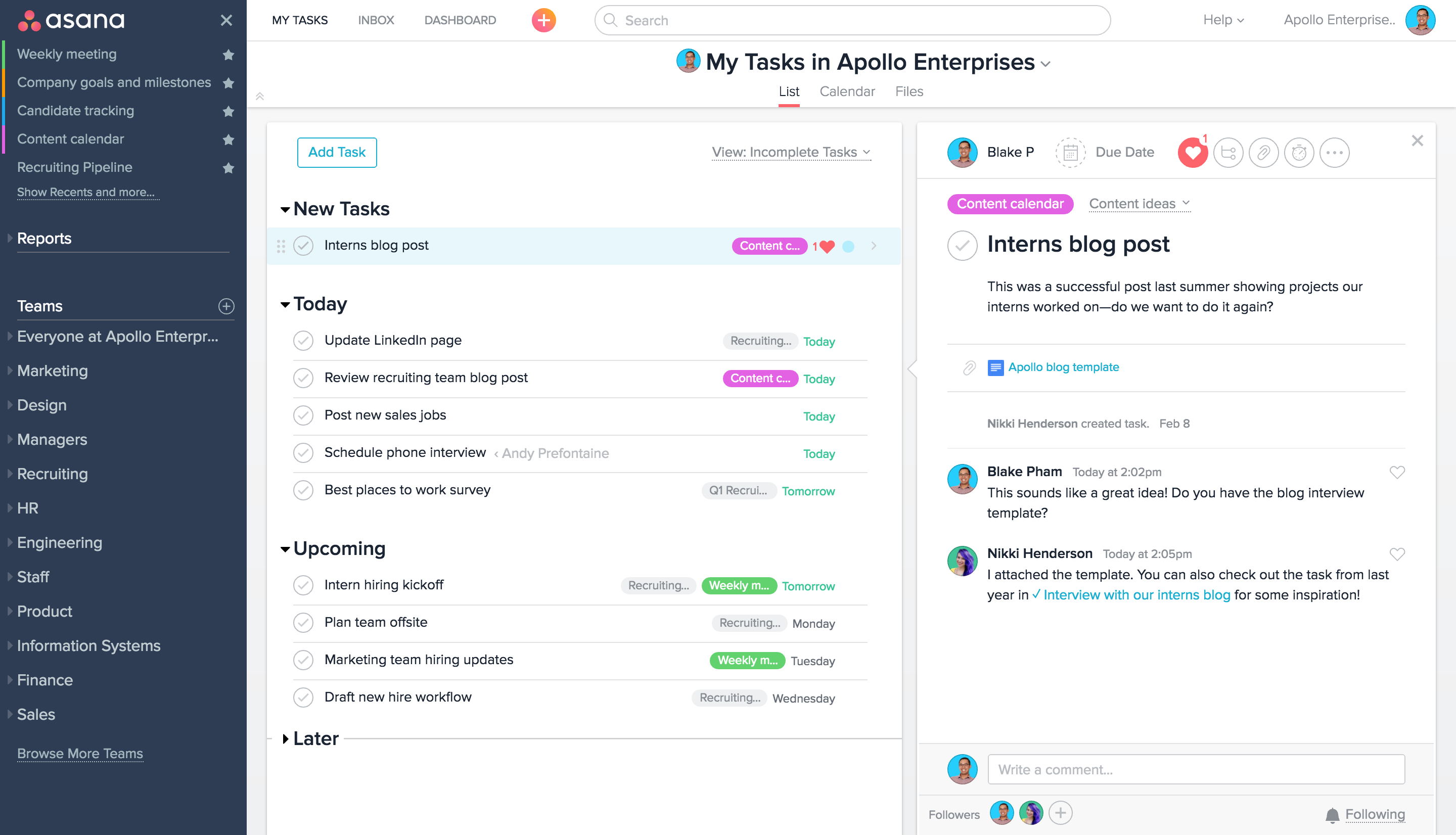 Asana screen 3