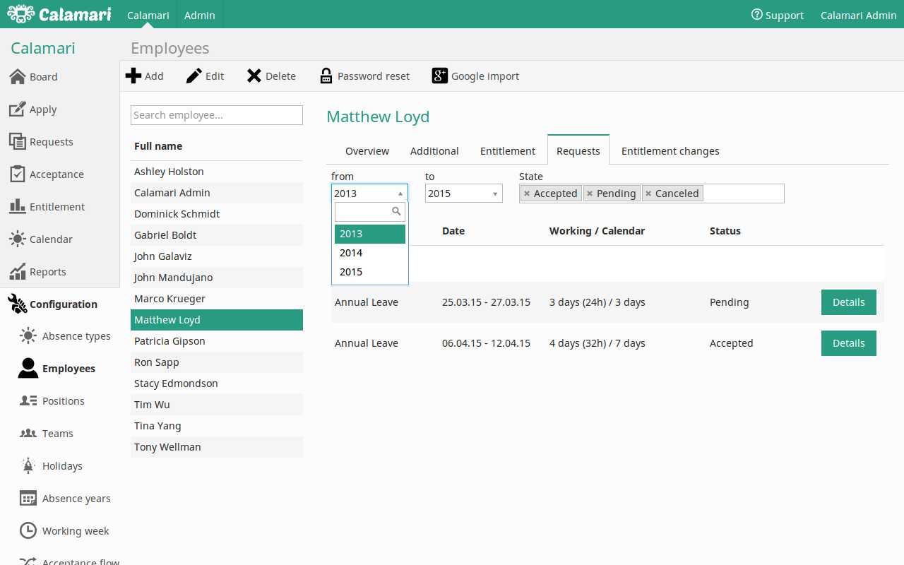 Optimity screen 2