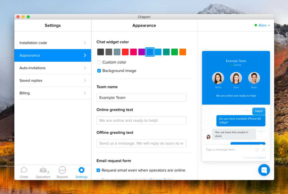 Chaport Live Chat screen 3
