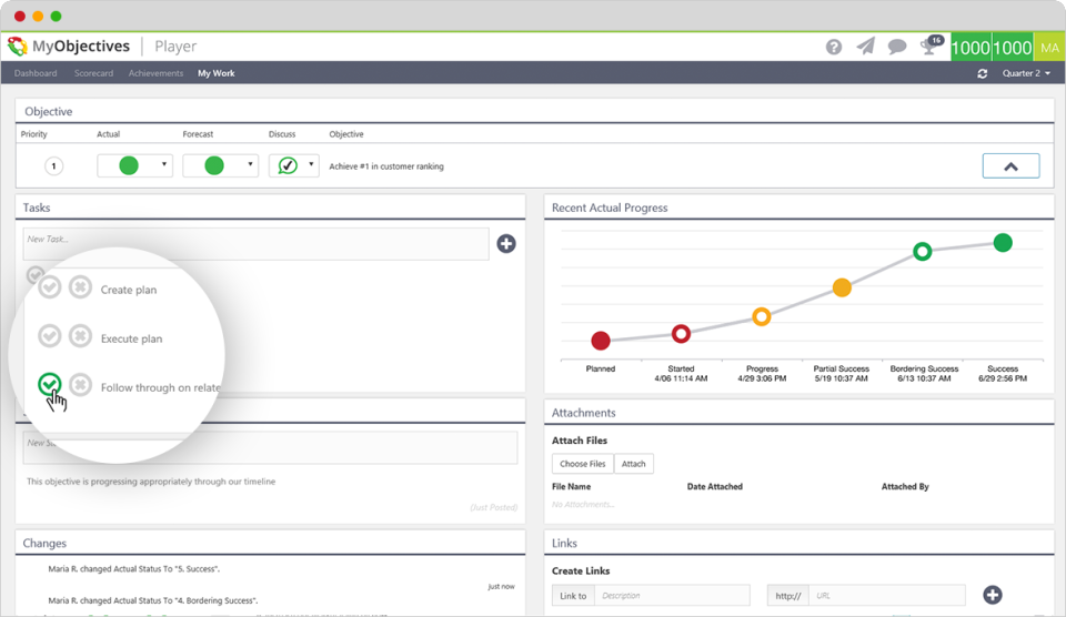 MyObjectives screen 2