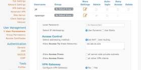 OpenVPN Access Server screen 1