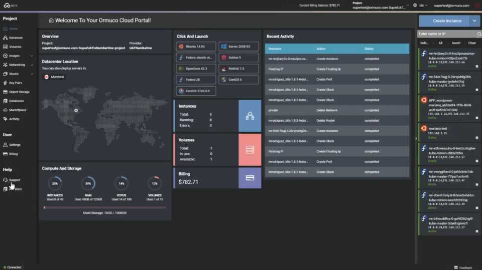Ormuco Stack screen 3