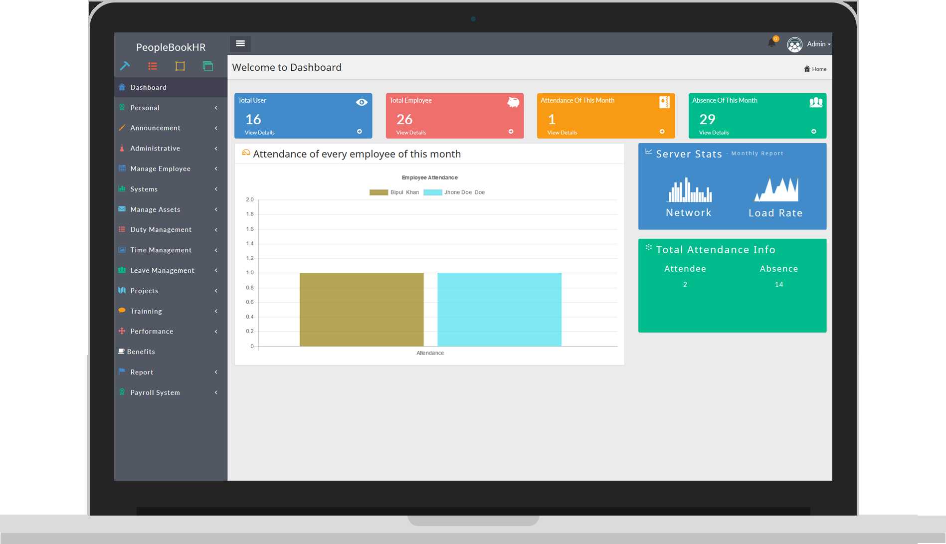 PeopleBookHR screen 2