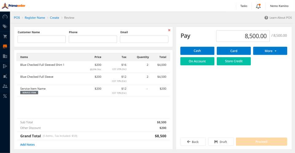 Primaseller screen 2