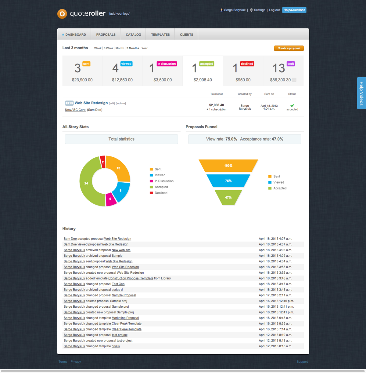 Quoteroller  screen 4