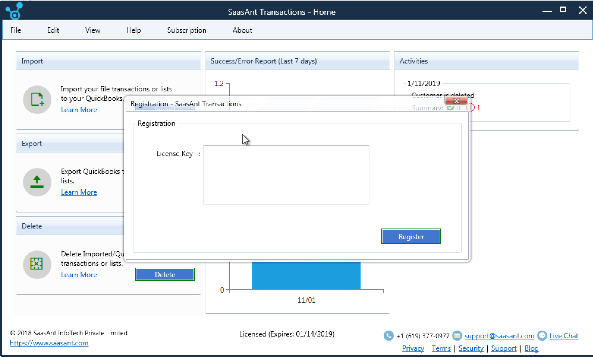 SaasAnt Transactions screen 2