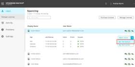 Spanning Backup screen 1