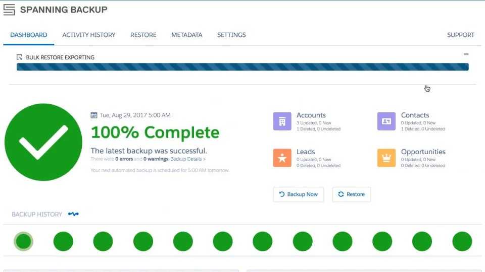 Spanning Backup screen 4