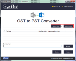 SysBud OST to PST Converter screen-1