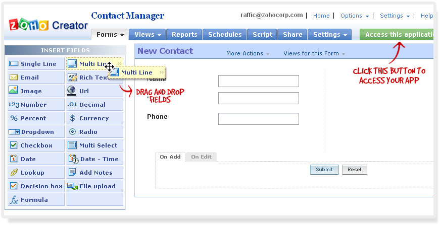 Zoho Creator screen 3