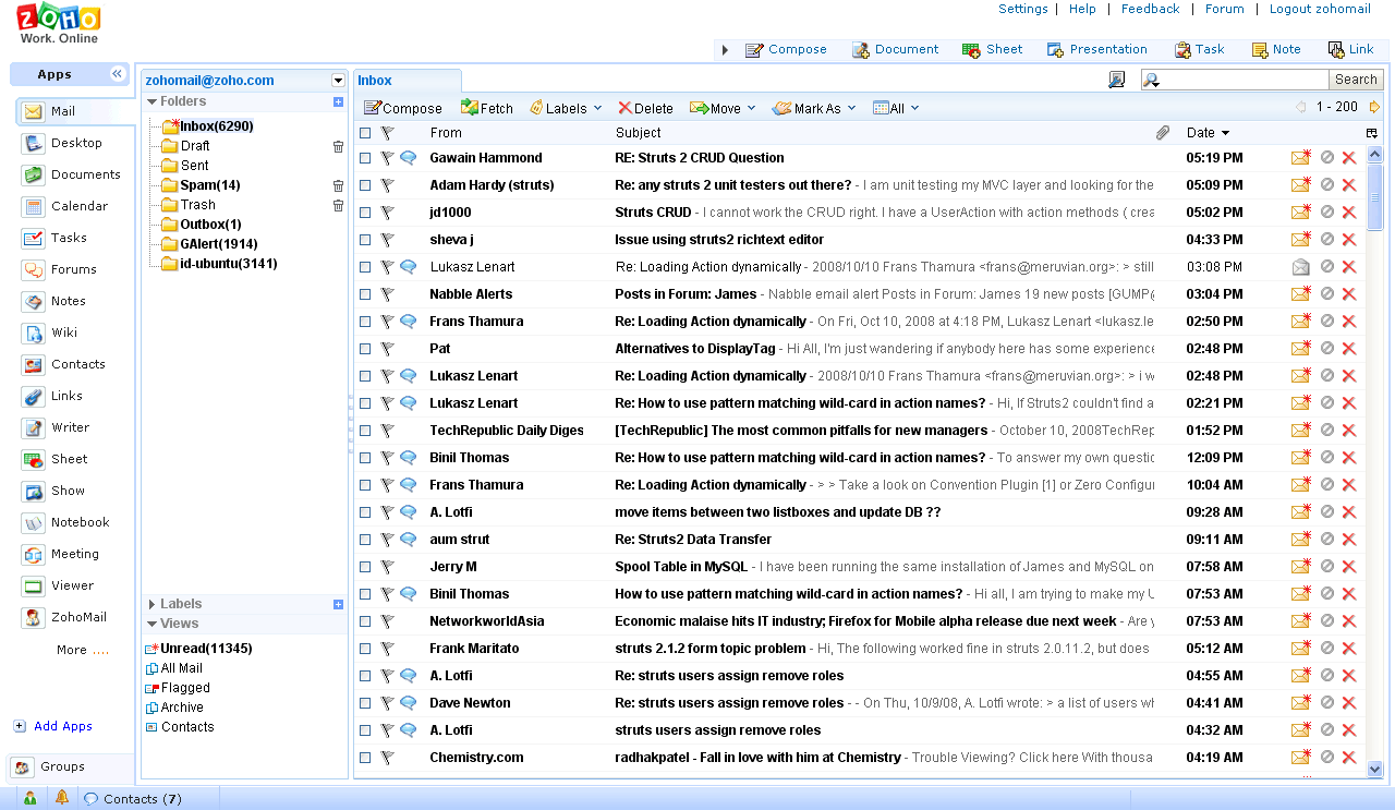 Zoho Mail screen 2