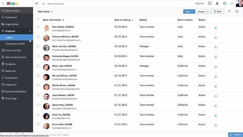 Zoho People screen 3