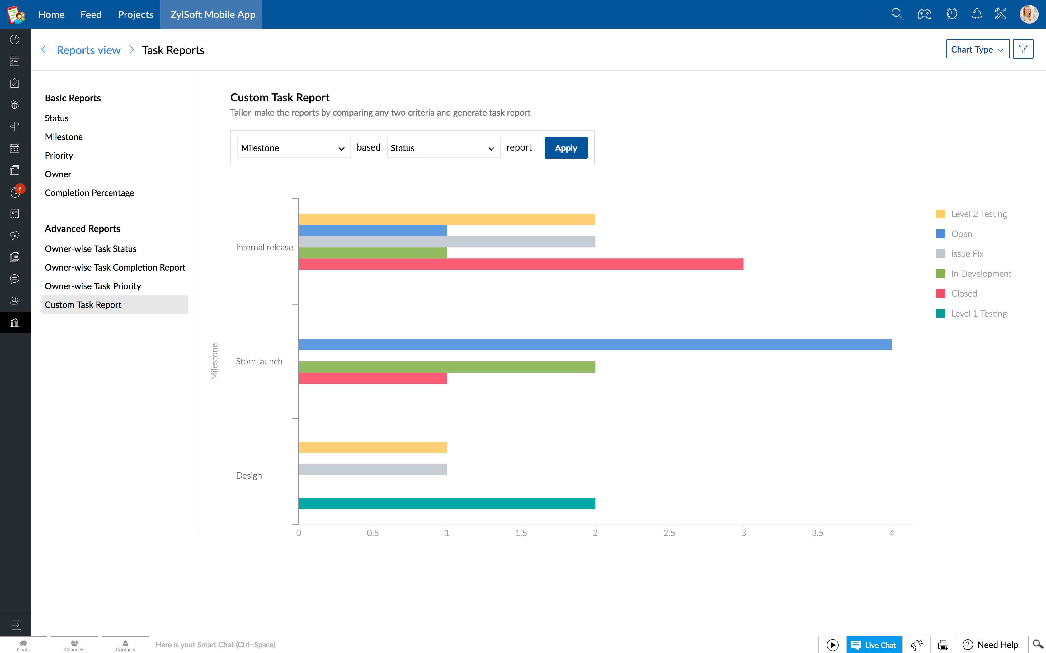 Zoho Projects screen 2