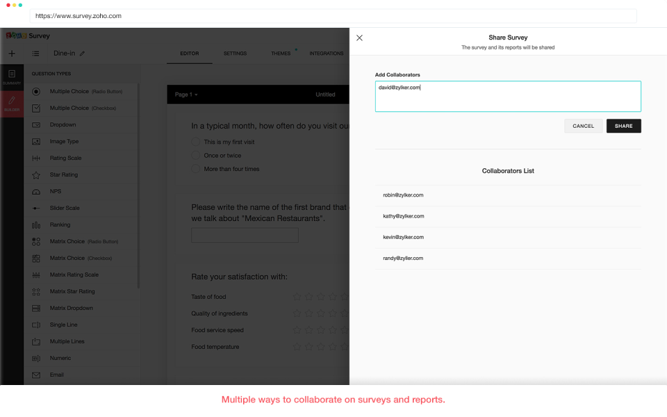 Zoho survey screen 3